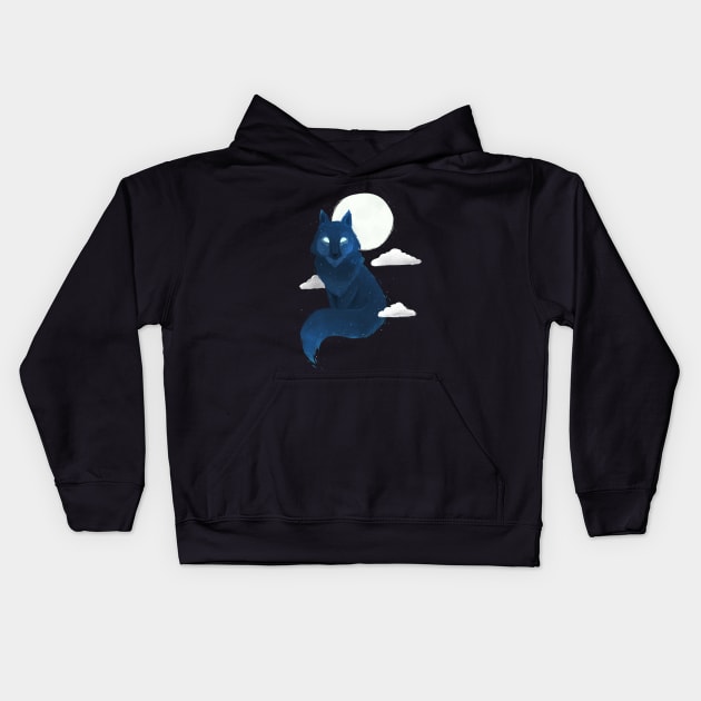 Spirit Wolf Kids Hoodie by Khatii